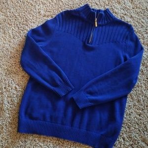 EUC Beautiful Royal Blue 3/4 zip sweater